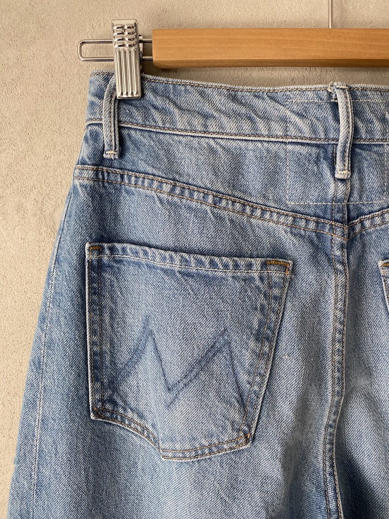 Jeans denim lavato gamba dritta con risvolto sfrangiato THE HAKF-PIPE ANKLE CUFF FRAY – MOTHER DENIM 4