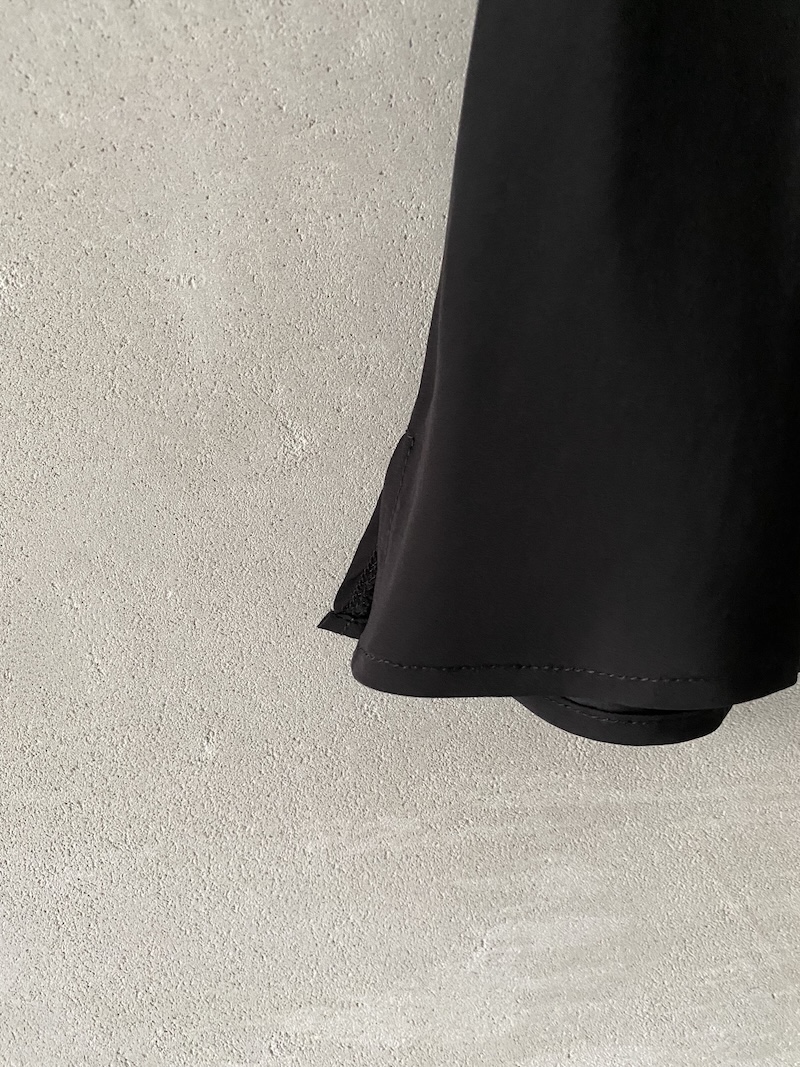 Gold Hawk Black Bias-Cut Silk Top with Lace and V-Neck