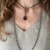 Long necklace with natural stones
