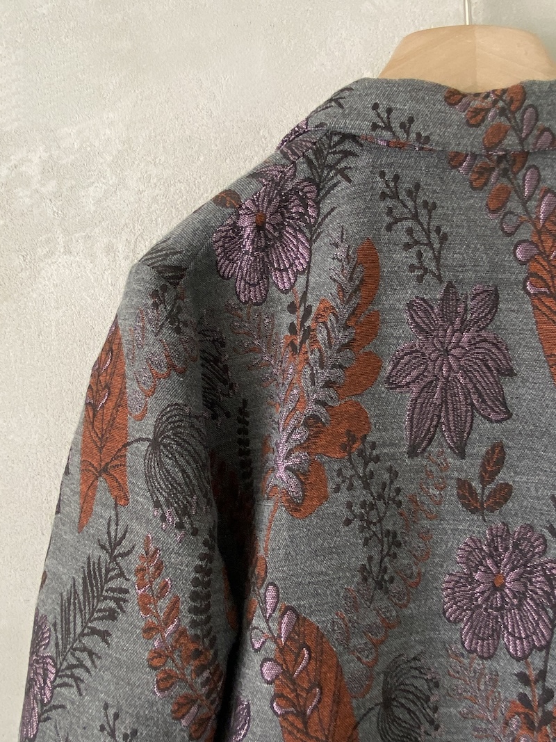 Marina Lari Oversized Multicolor Floral Jacquard Coat