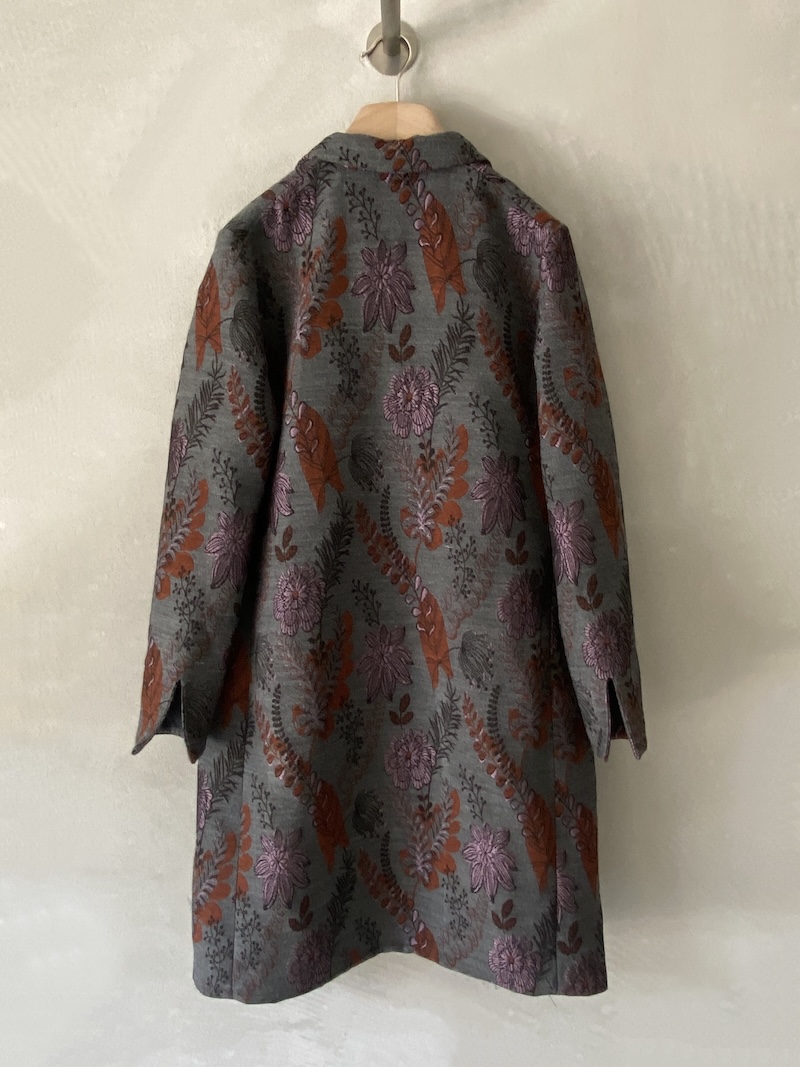 Marina Lari Oversized Multicolor Floral Jacquard Coat