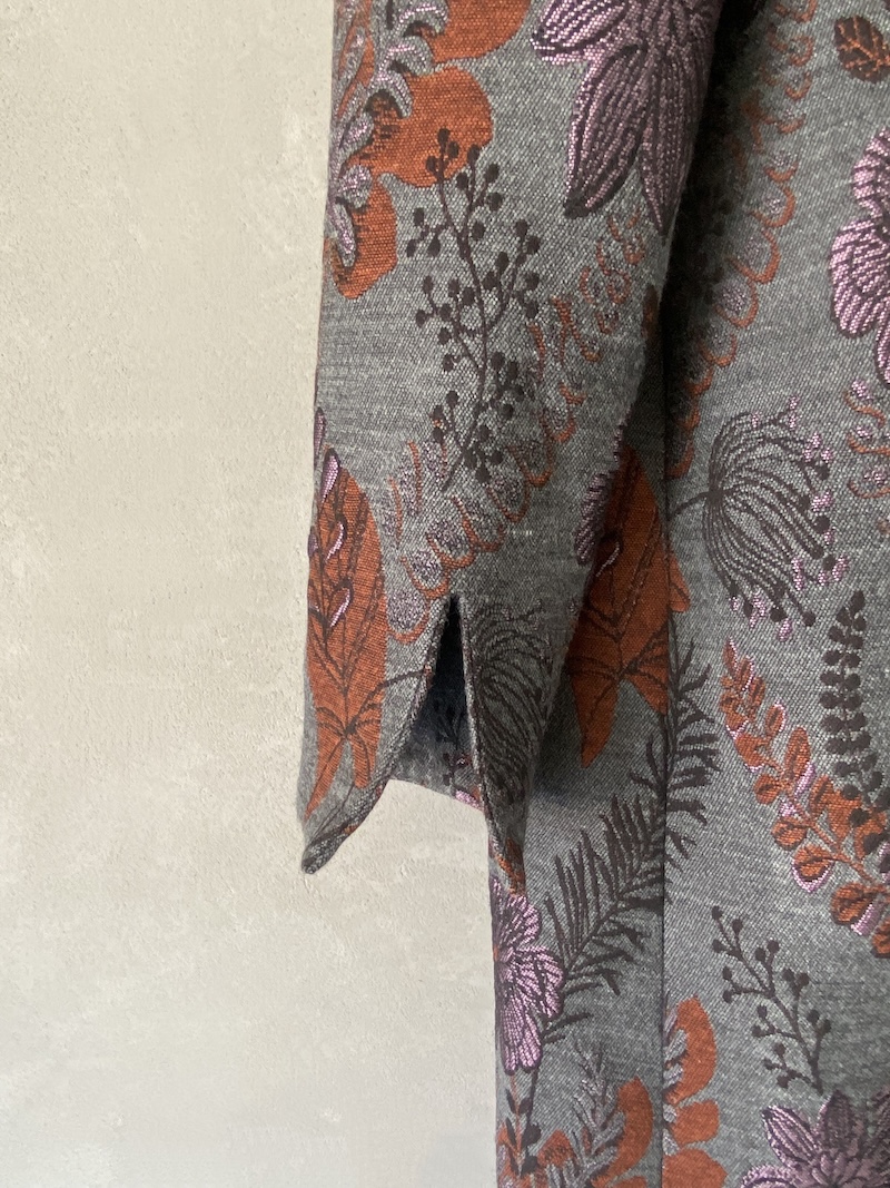 Marina Lari Oversized Multicolor Floral Jacquard Coat