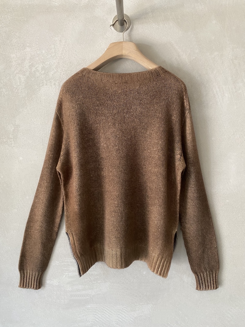 Maglia marrone in cashmere dipinto a mano – F Cashmere 15.31.13