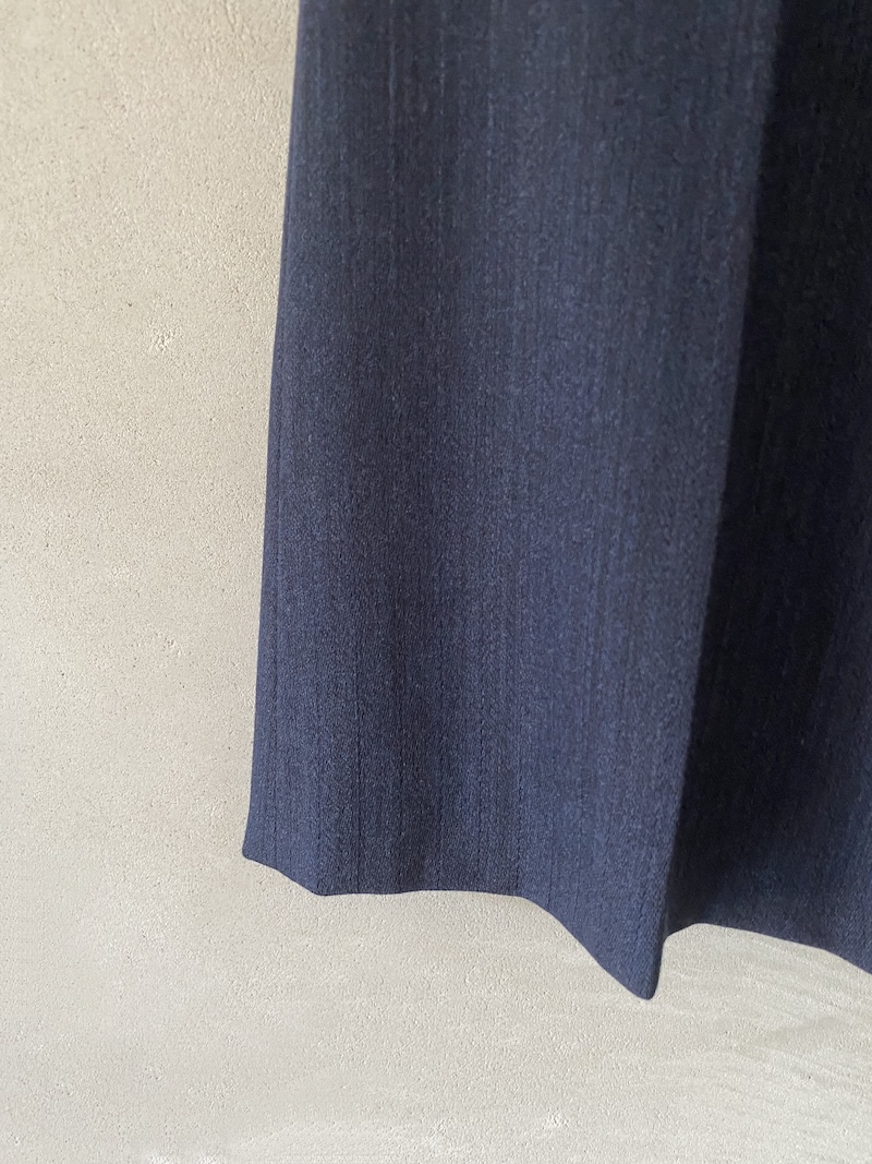 Marina Lari blue wool trousers with a flamed effect
