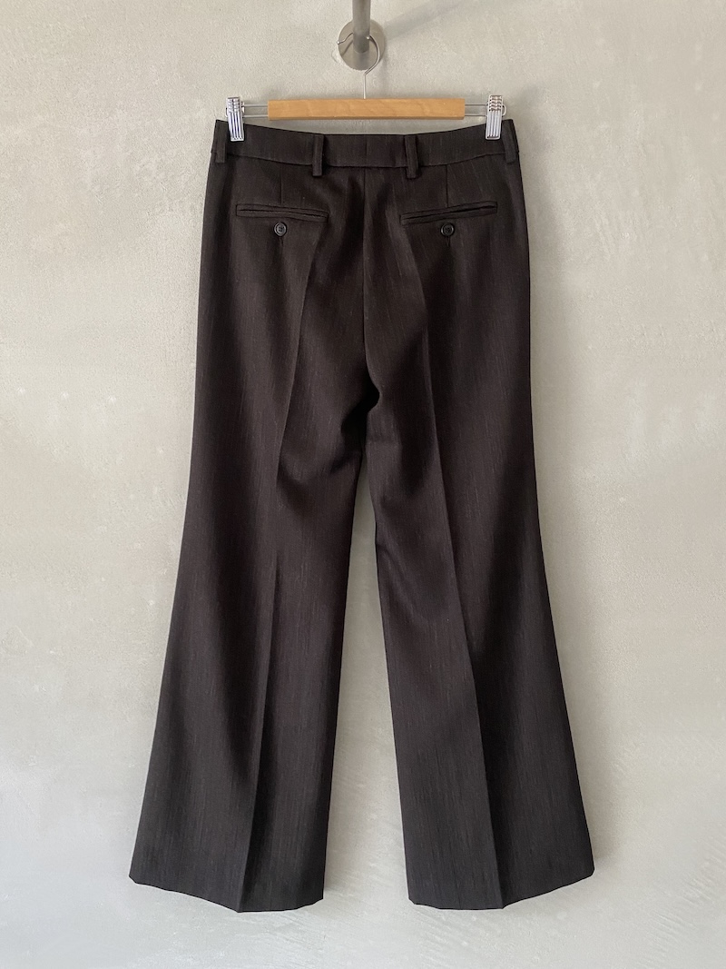 Marina Lari brown wool trousers with a flamed effect
