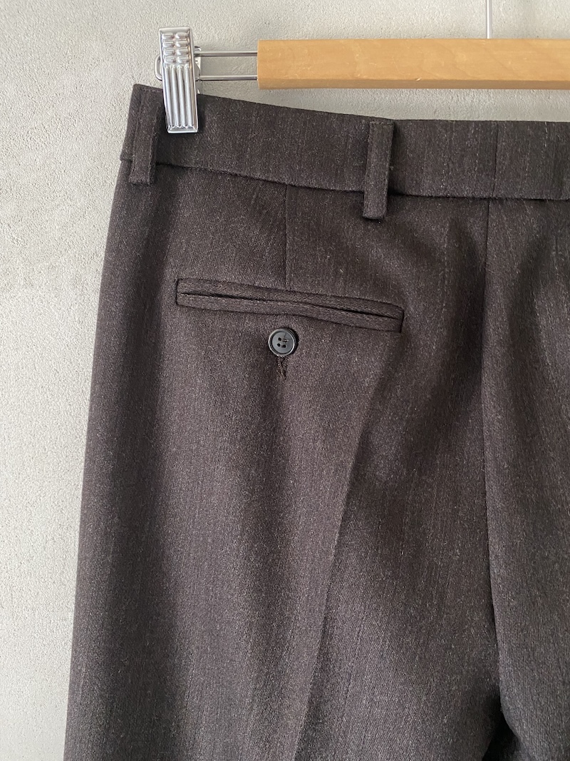 Marina Lari brown wool trousers with a flamed effect