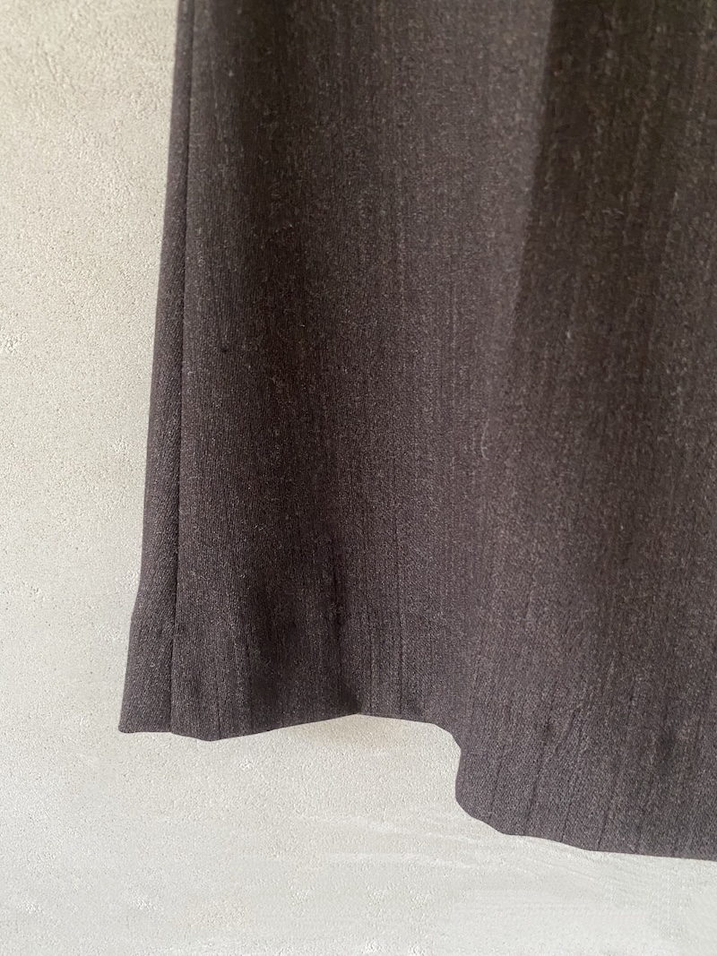 Marina Lari brown flared wool trousers with a slub effect