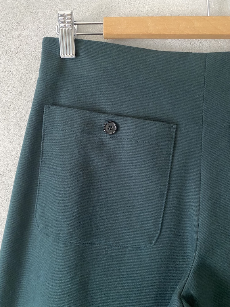 Marina Lari heavy cotton bottle green trousers