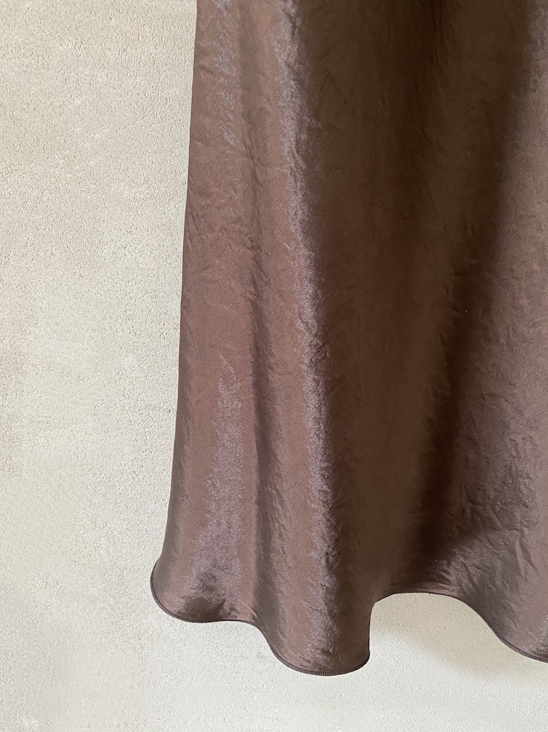 abito lungo in acetato con taglio in sbieco marrone Marina Lari