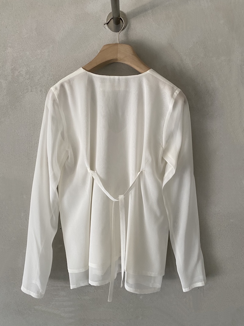 blusa bianca in crepe de chine Marina Lari 15.42.31