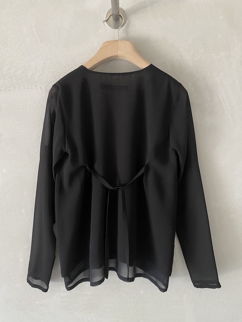 blusa nera in crepe de chine Marina Lari