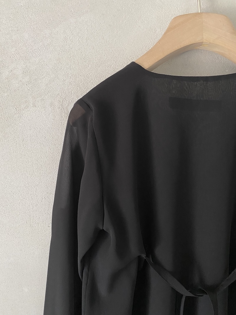 blusa nera in crepe de chine Marina Lari