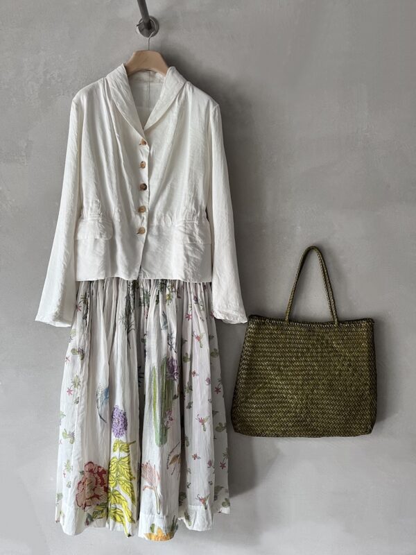 injiri skirt dragon leather bag hannoh cotton white jacket