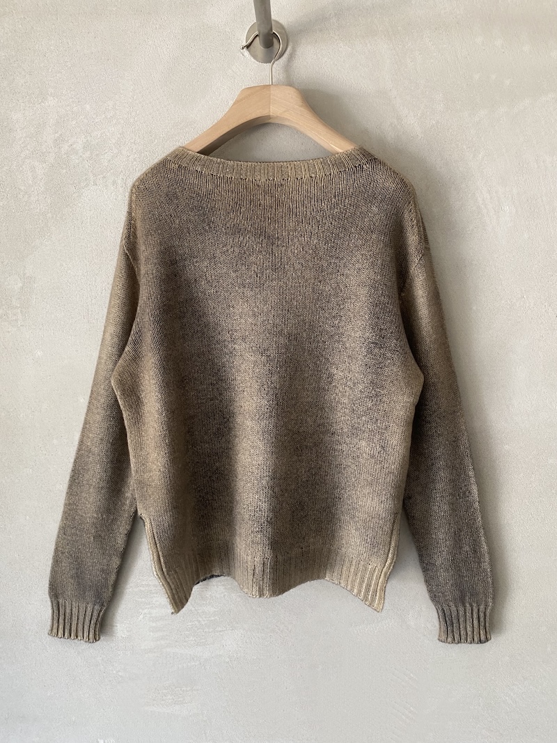 maglia beige in cashmere dipinto a mano F Cashmere