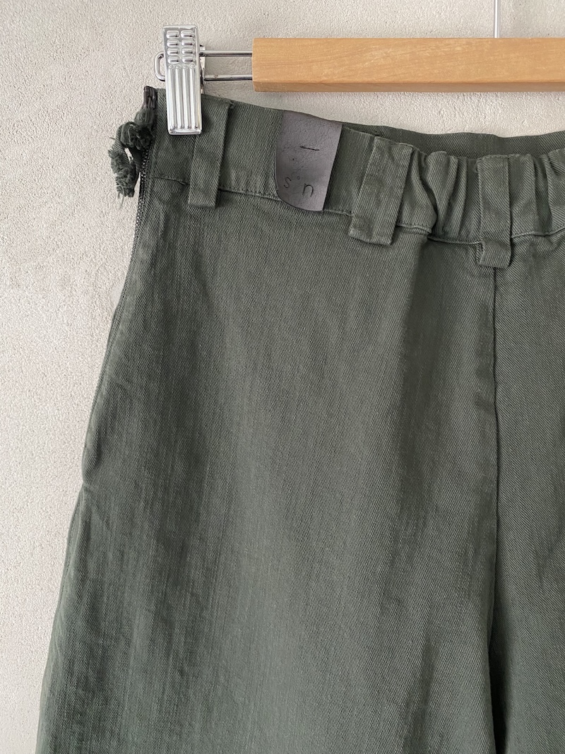 pantaloni barrel verde army in denim tinto capo Serie Numerica