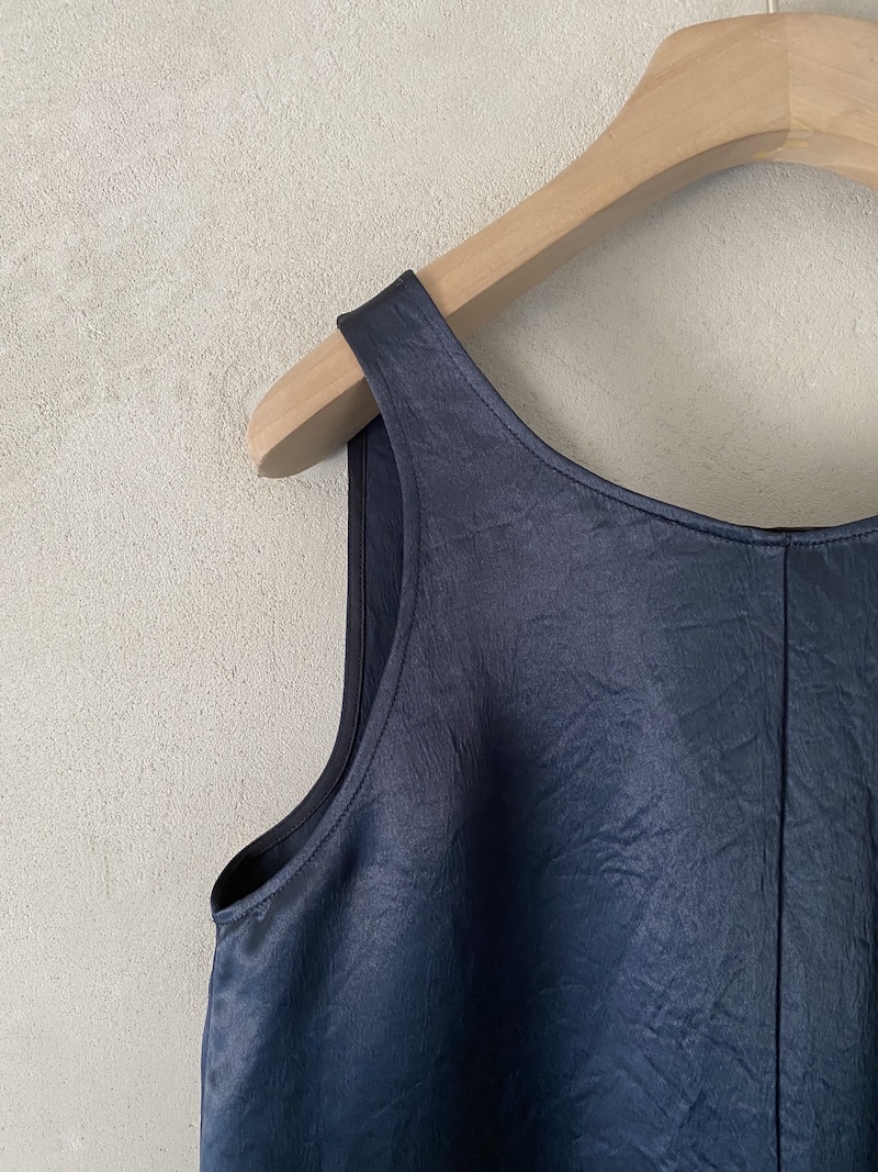 top senza maniche in acetato blu navy Marina Lari