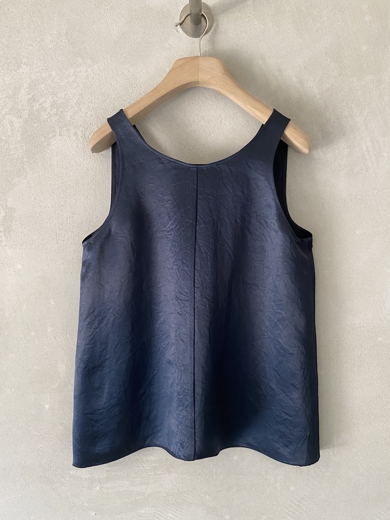 top senza maniche in acetato blu navy Marina Lari