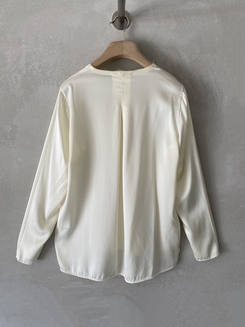 Blusa bianca over in raso di seta elasticizzato Shirt C Zero