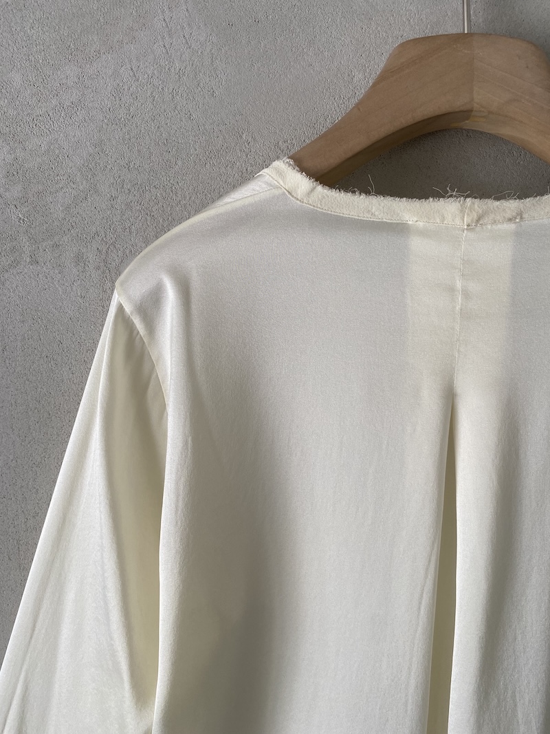 Blusa bianca over in raso di seta elasticizzato Shirt C Zero