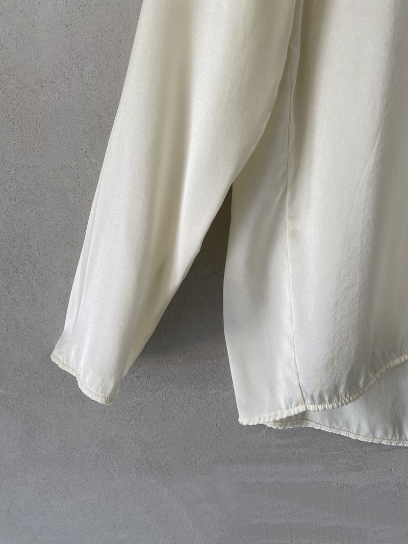 Blusa bianca over in raso di seta elasticizzato Shirt C Zero