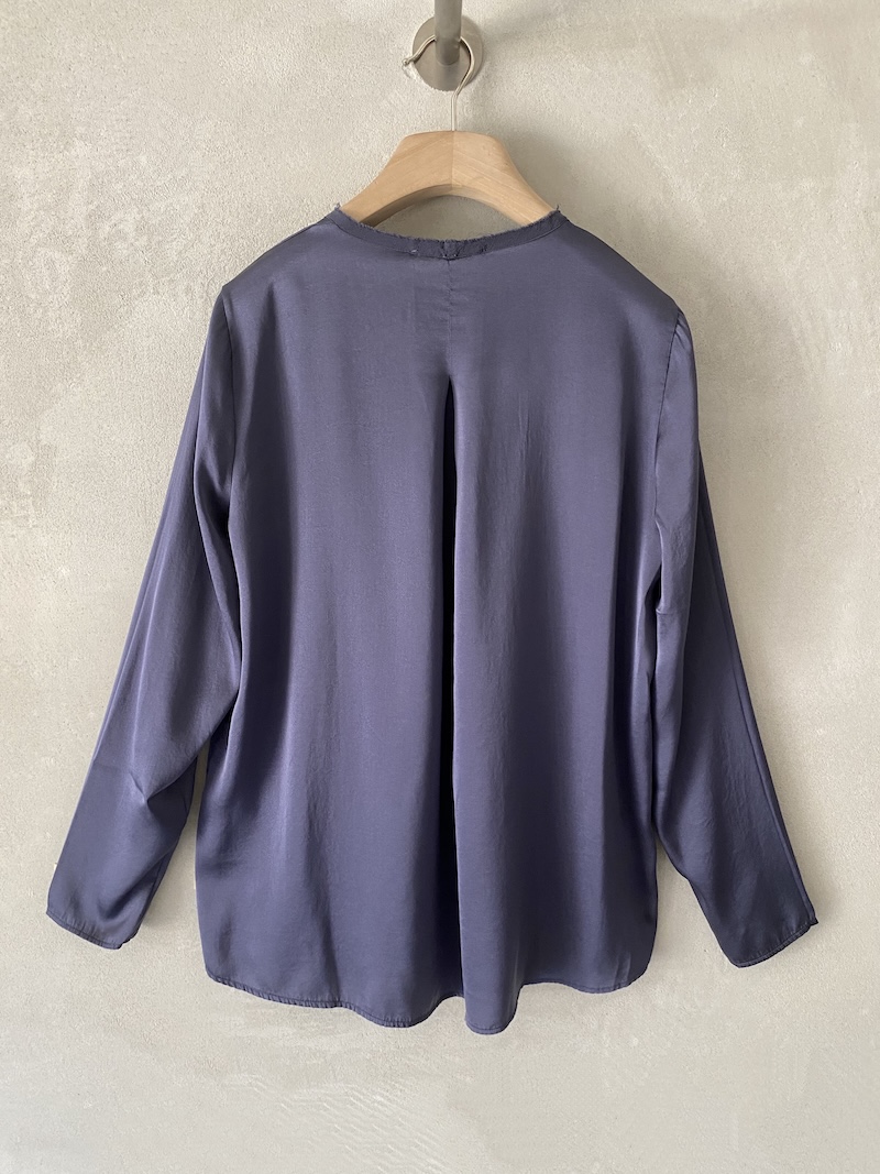 Blusa blu over in raso di seta elasticizzato Shirt C Zero