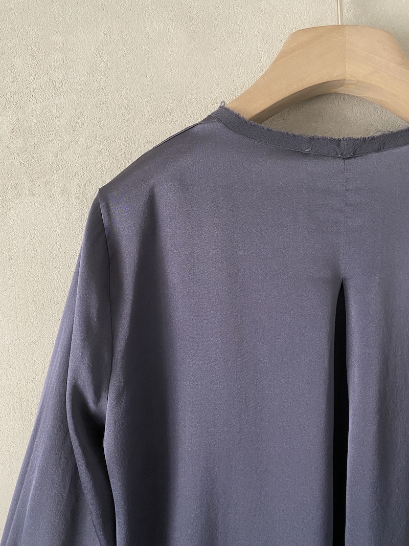 Blusa blu over in raso di seta elasticizzato Shirt C Zero