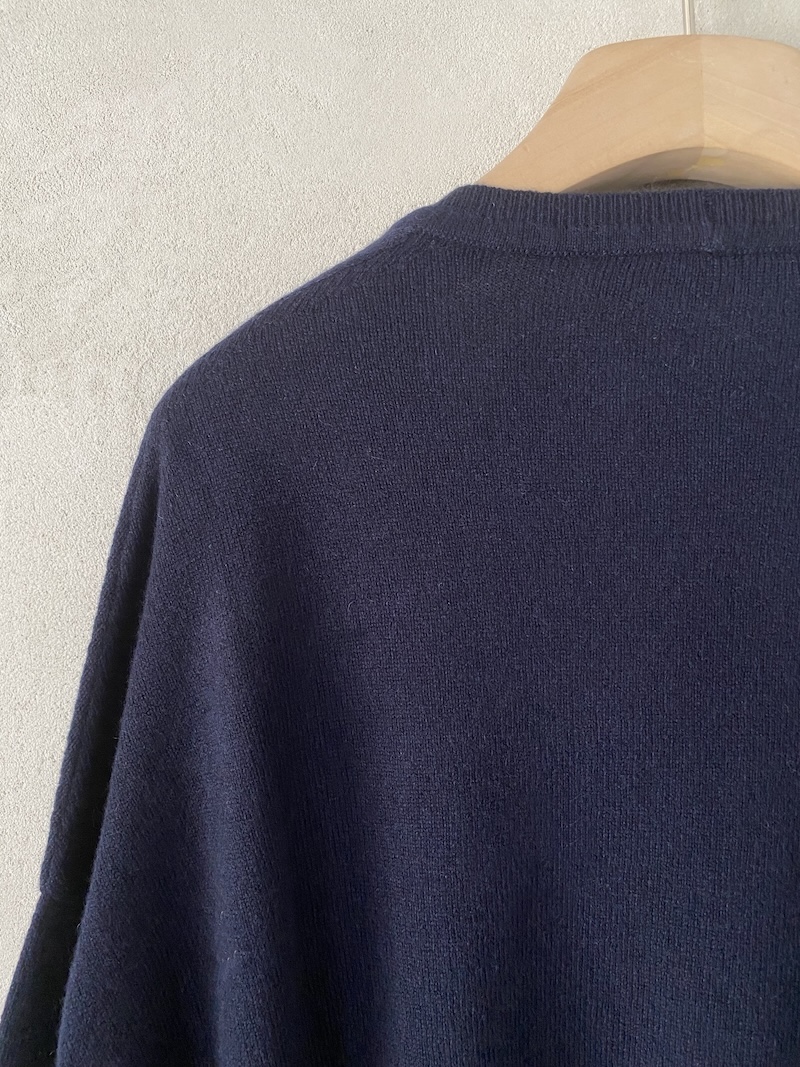 Cardigan blu over boxy in cashmere Marina Lari