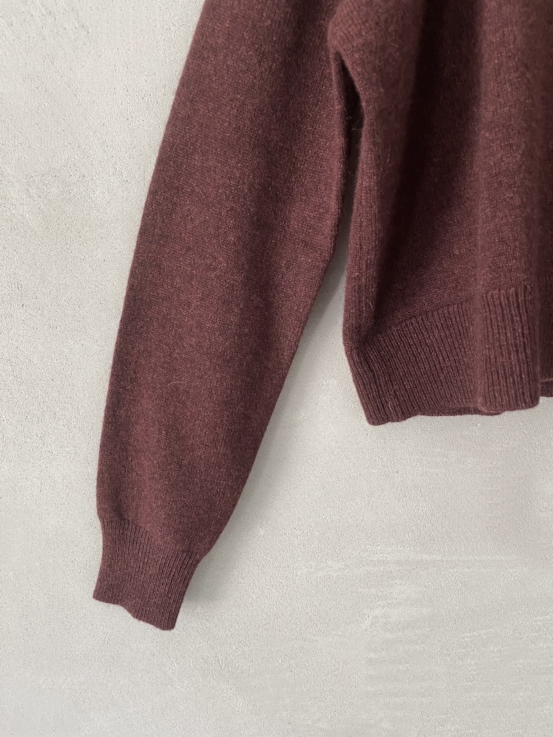 Cardigan bordeaux over boxy in cashmere Marina Lari