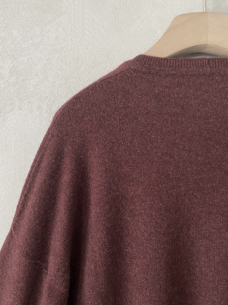 Cardigan bordeaux over boxy in cashmere Marina Lari