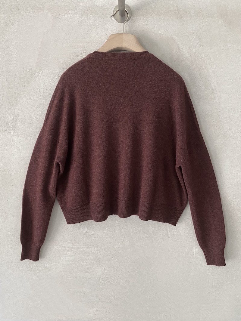 Cardigan bordeaux over boxy in cashmere Marina Lari