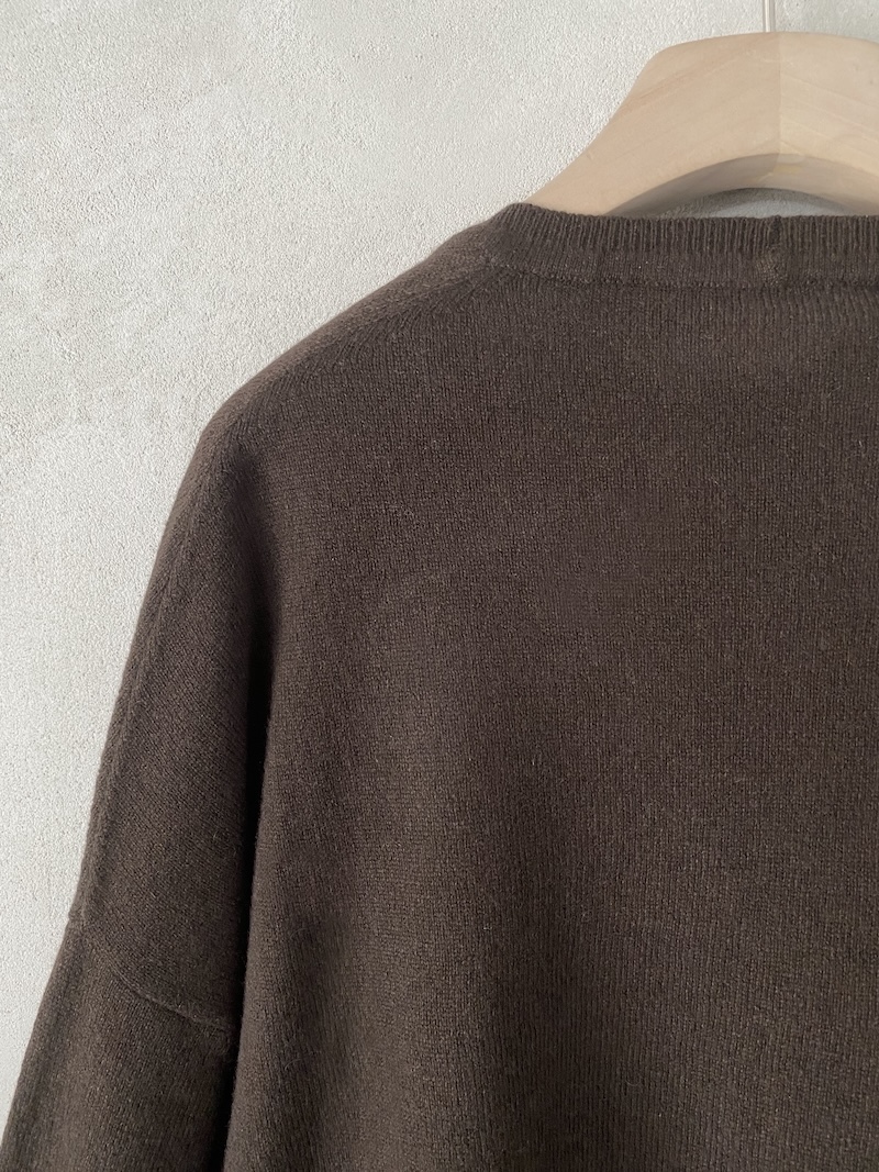 Cardigan marrone over boxy in cashmere Marina Lari