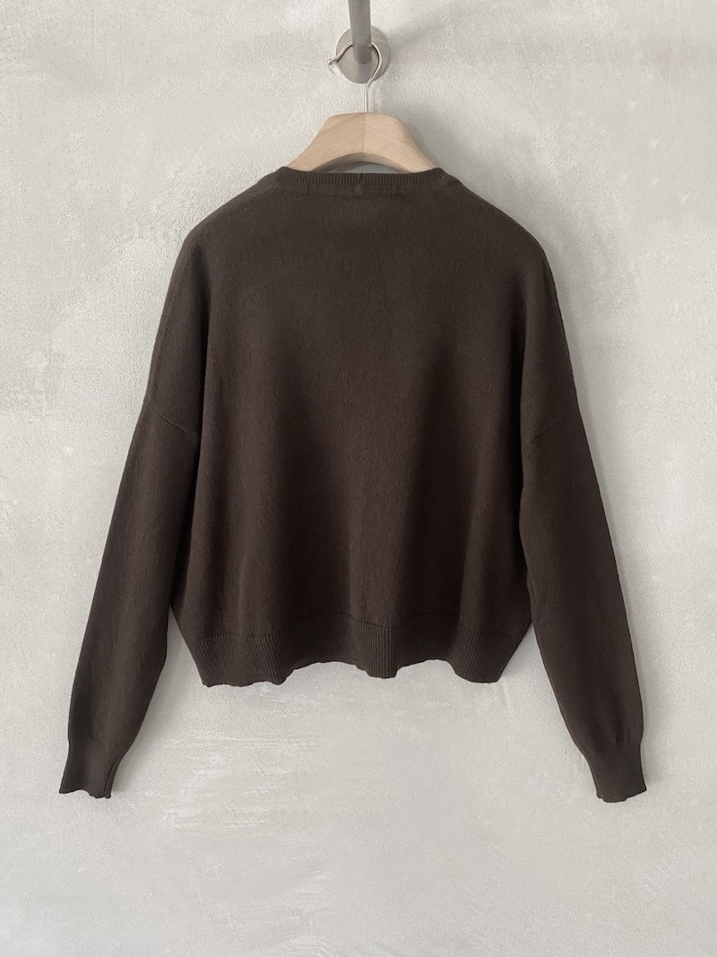 Cardigan marrone over boxy in cashmere Marina Lari