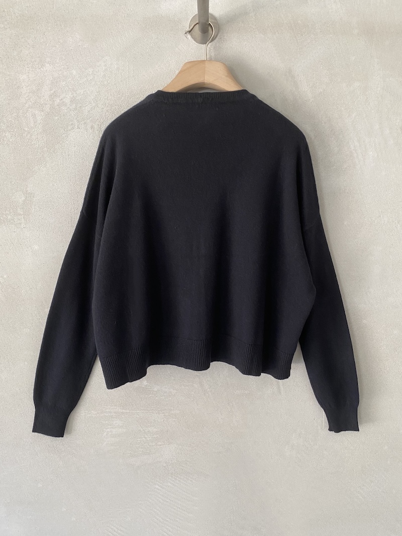 Cardigan nero over boxy in cashmere Marina Lari