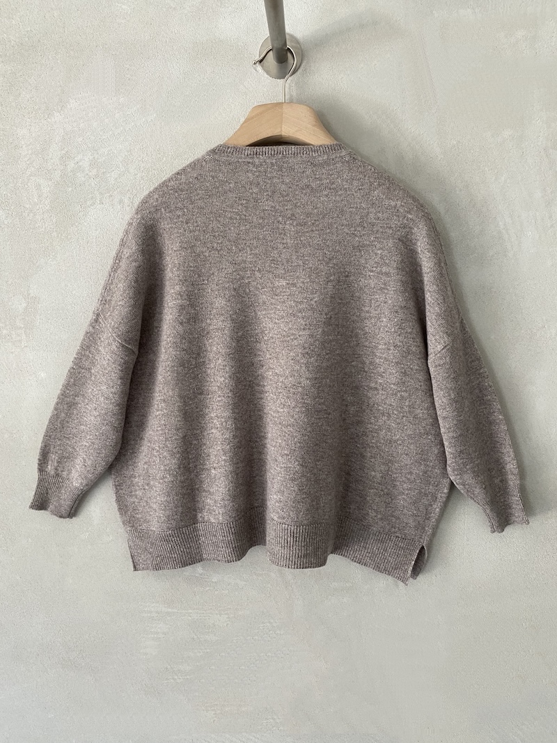 Maglia beige over boxy in cashmere Marina Lari
