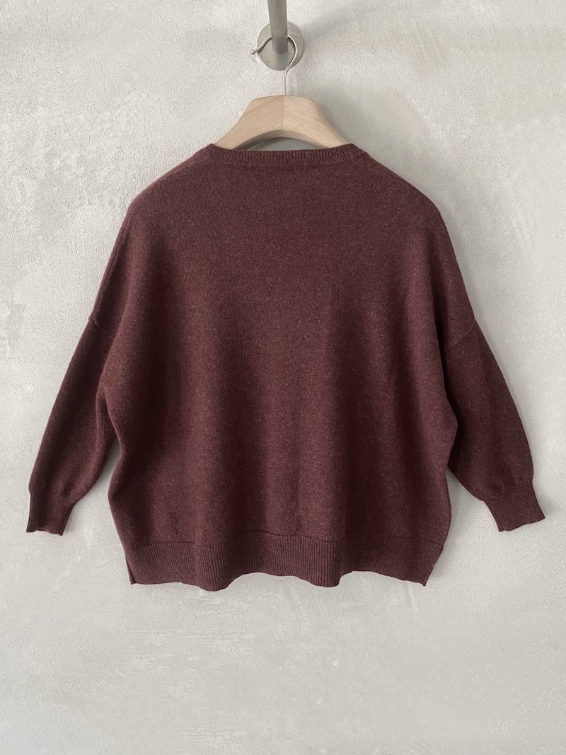Maglia bordeaux over boxy in cashmere Marina Lari