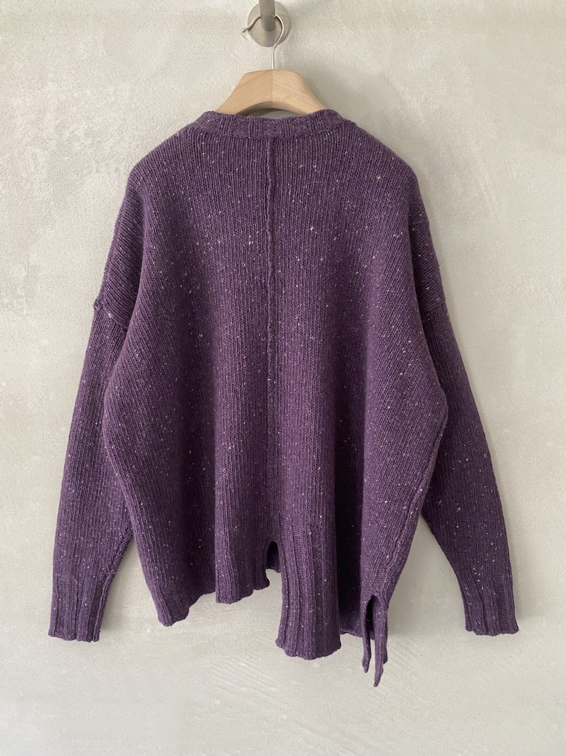 Marina Lari Oversized Purple Cashmere and Wool Tweed Sweater