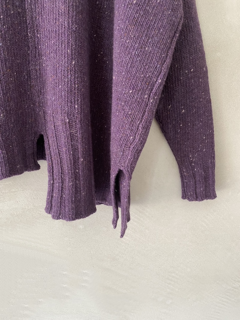 Marina Lari Oversized Purple Cashmere and Wool Tweed Sweater