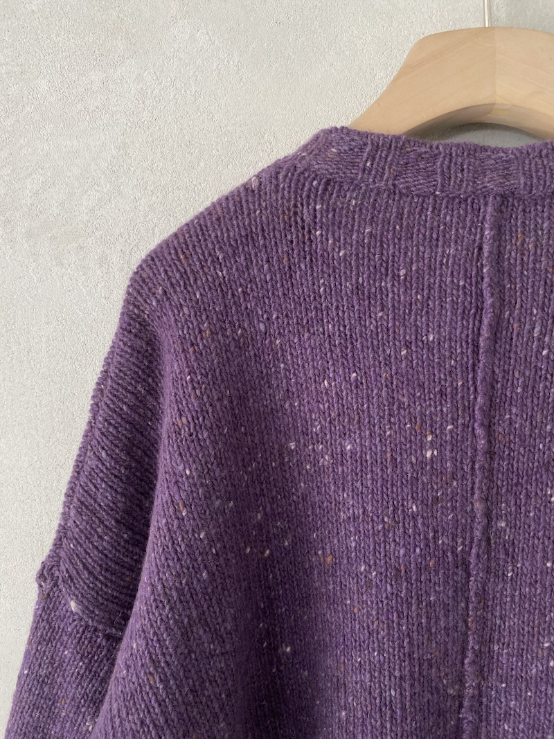 Marina Lari Oversized Purple Cashmere and Wool Tweed Sweater