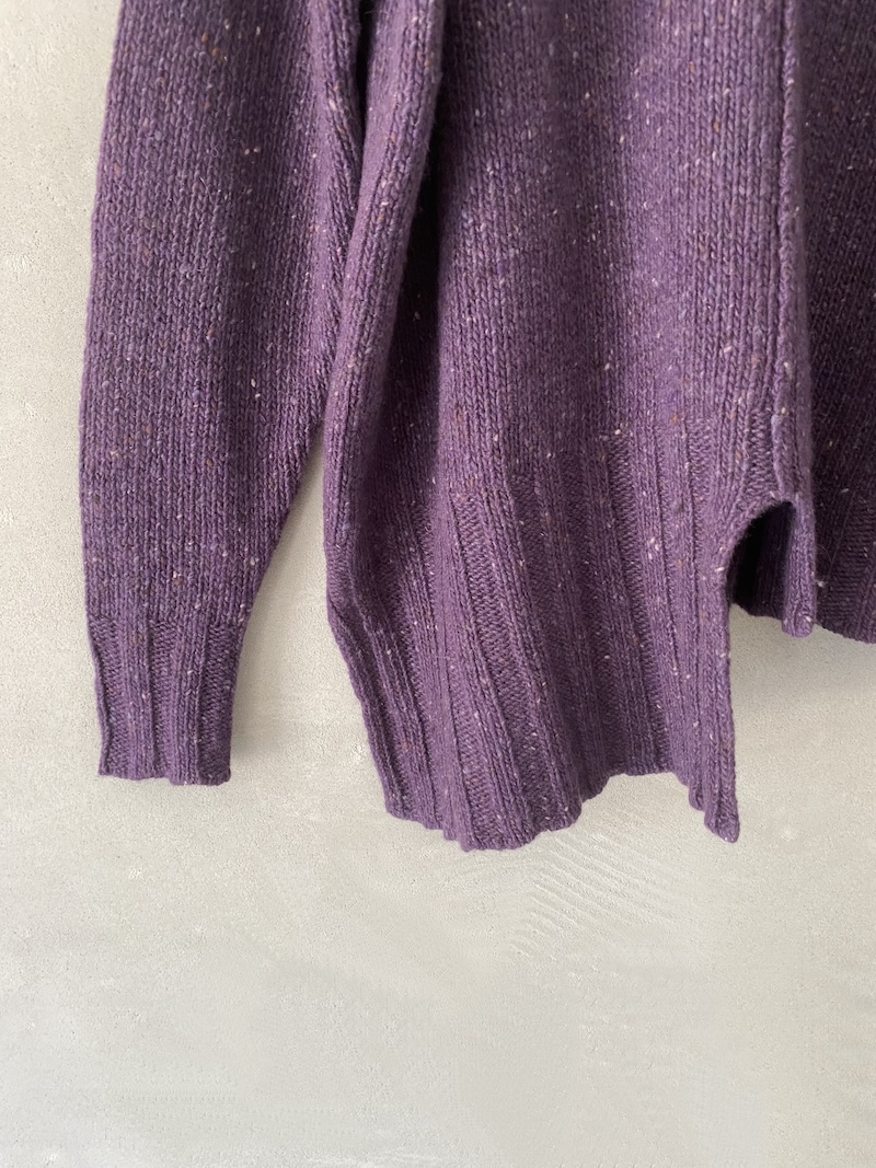Marina Lari Oversized Purple Cashmere and Wool Tweed Sweater