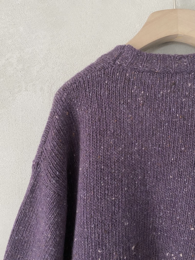 Maglione viola over boxy in cashmere e lana tweed Marina Lari