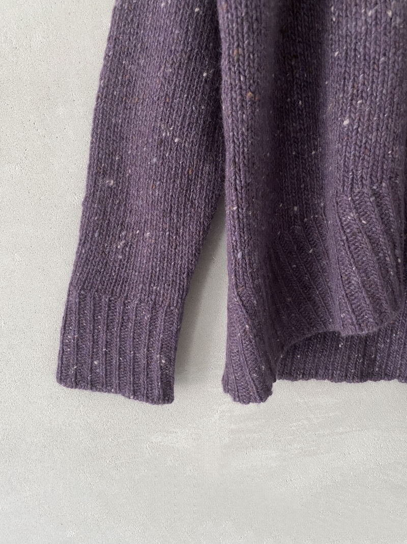 Maglione viola over boxy in cashmere e lana tweed Marina Lari