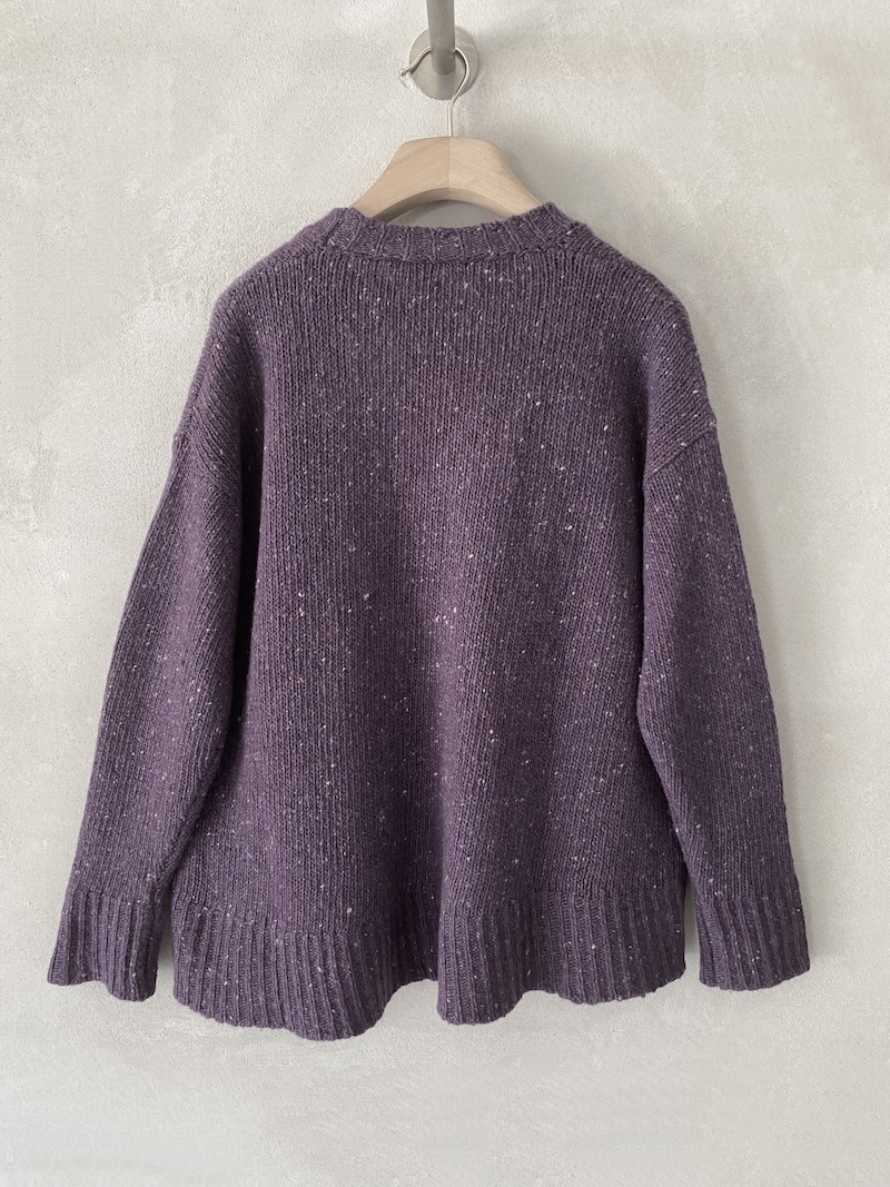 Maglione viola over boxy in cashmere e lana tweed Marina Lari