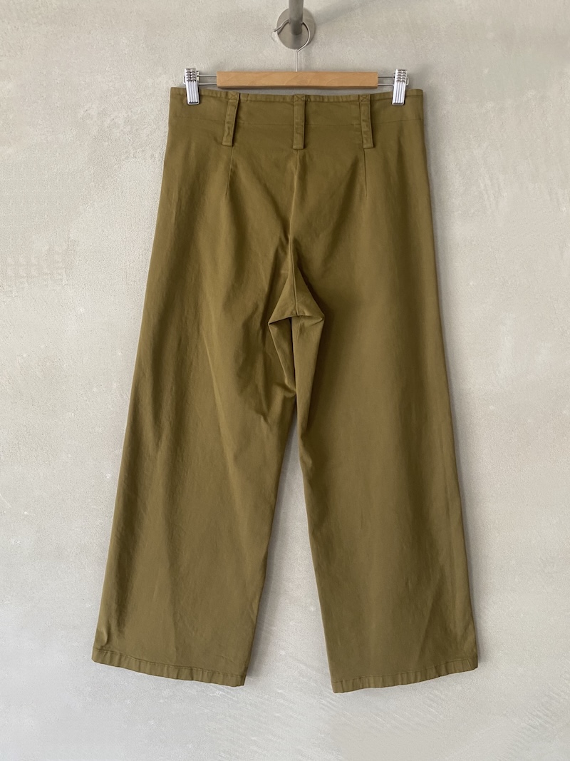 Barbara Tani mustard stretch cotton trousers