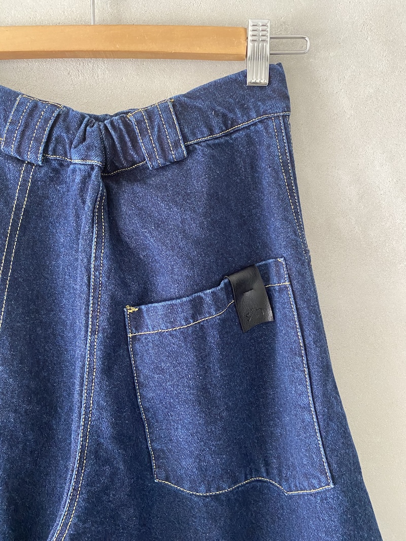 jeans blu a vita alta e gamba molto larga in denim di cotone Serie Numerica