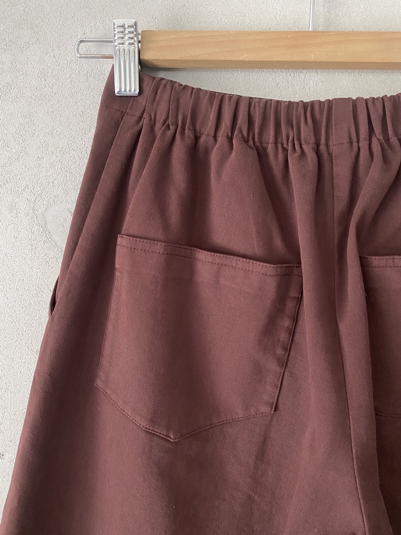 pantaloni a vita alta bordeaux in cotone pesante elasticizzato Barbara Tani