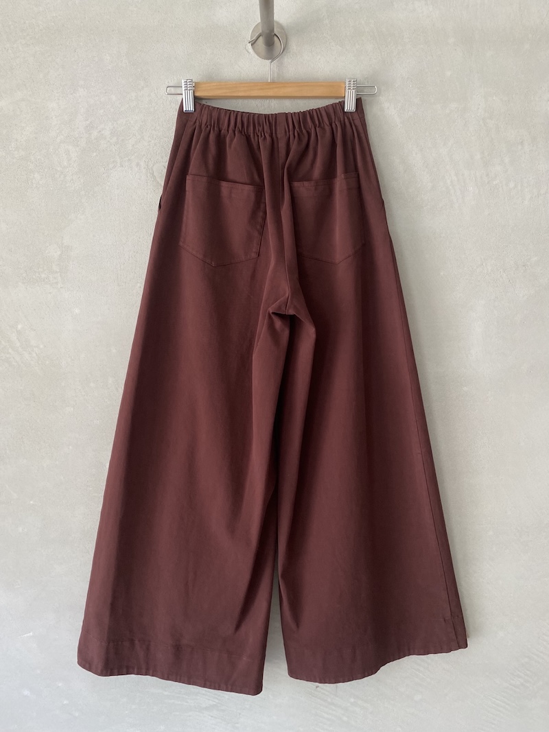 pantaloni a vita alta bordeaux in cotone pesante elasticizzato Barbara Tani