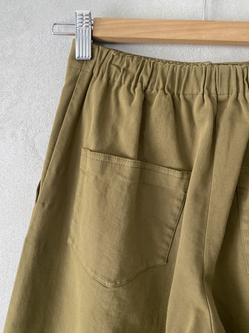 pantaloni a vita alta senape in cotone pesante elasticizzato Barbara Tani