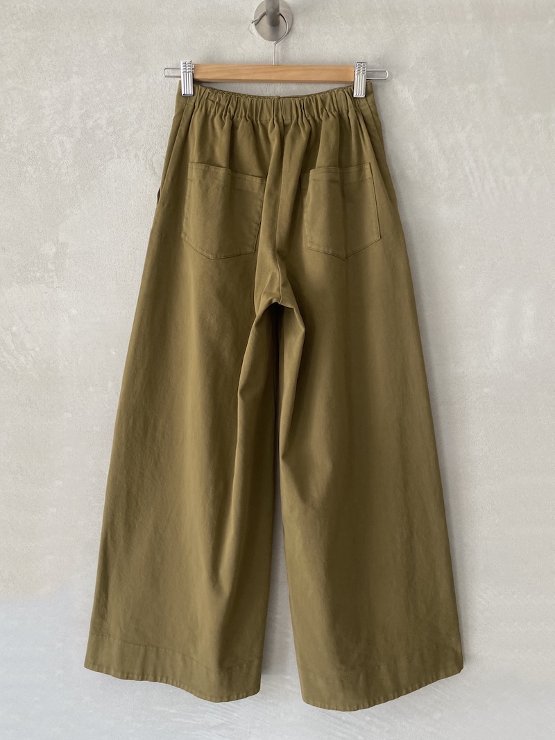 pantaloni a vita alta senape in cotone pesante elasticizzato Barbara Tani