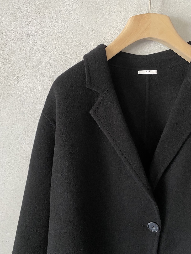 Cappotto lungo in lana e cashmere con costruzione sartoriale e impunture a mano colore nero - MSM MILANO 2