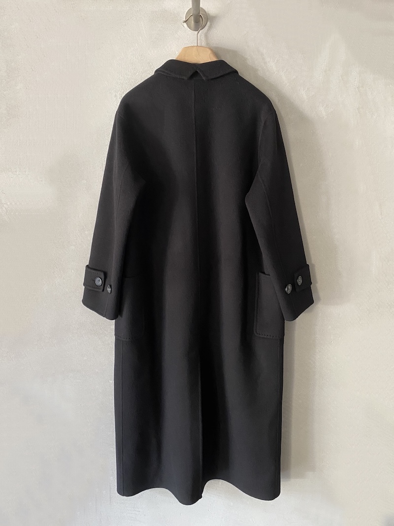 Cappotto lungo in lana e cashmere con costruzione sartoriale e impunture a mano colore nero - MSM MILANO 4